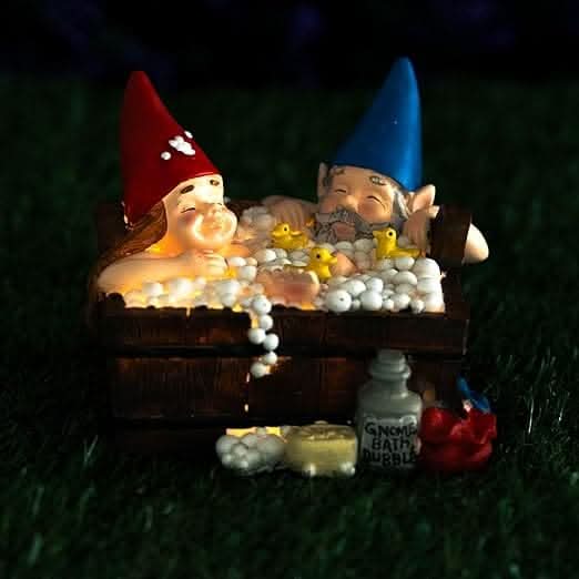 Outdoor solar gnome garden statue