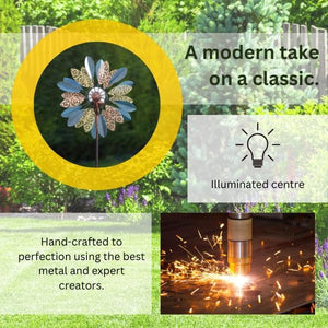 Decorative bronze wind spinner for garden