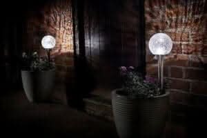 Decorative solar garden stake lights for summer evenings