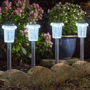 Solar LED garden stake lights set of 4