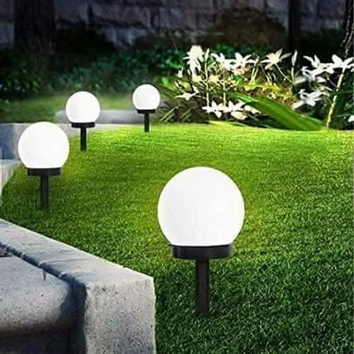 4 pack solar globe stake lights for garden pathways