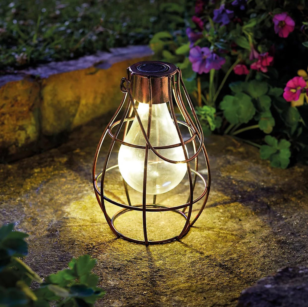 solar copper firefly lantern
