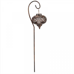 Two solar garden lanterns with realistic flame effect