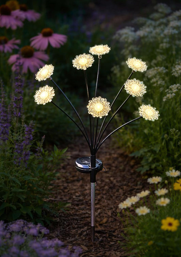 solar powered flower garden decorations