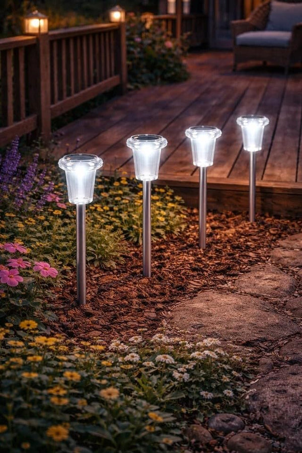 Solar powered lawn stake lights