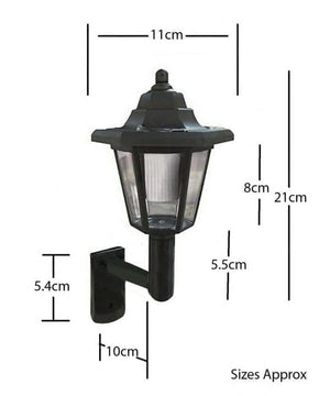 Two wall mounted solar lights with white LEDs