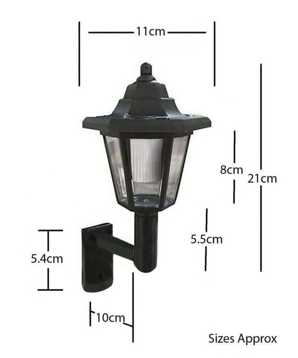 Two wall mounted solar lights with white LEDs