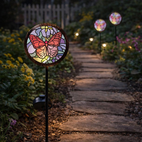 garden butterfly solar light for patios and lawns