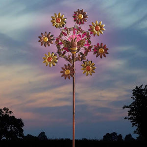 Solar garden ornament with crackle glass globe.