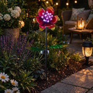 Waterproof solar stake light for flower beds