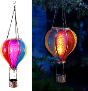 Extra large hanging garden light with colourful balloon design