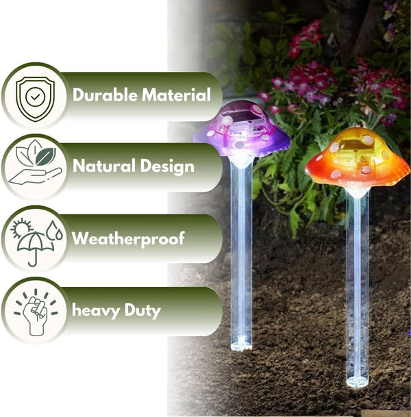 waterproof solar mushroom garden lights