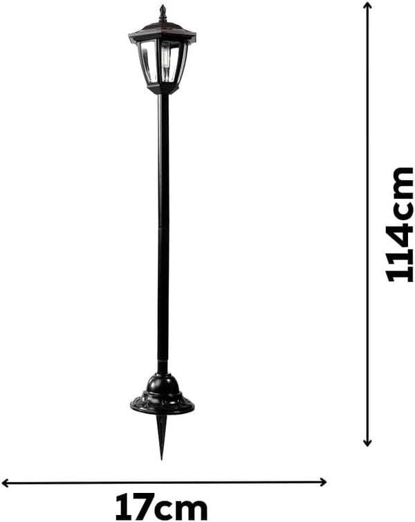 Freestanding solar powered outdoor pathway light