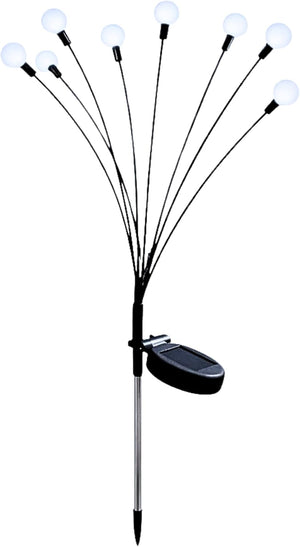 Solar powered garden ornament with flexible stems