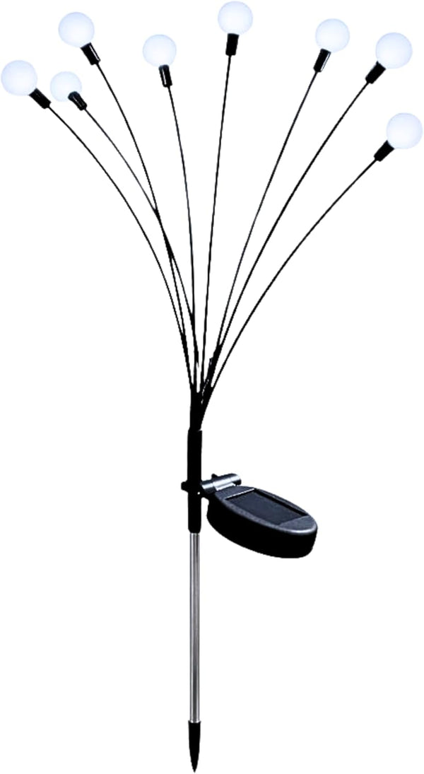 Solar powered garden ornament with flexible stems