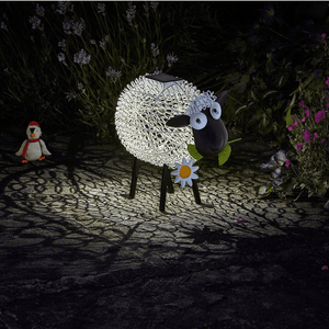 Solar Dolly sheep metal silhouette garden ornament