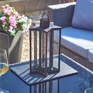 Firefly effect hanging star solar lantern with warm white light