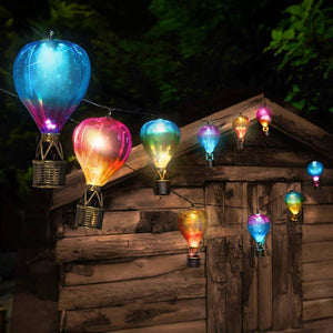 solar hot air balloon string lights