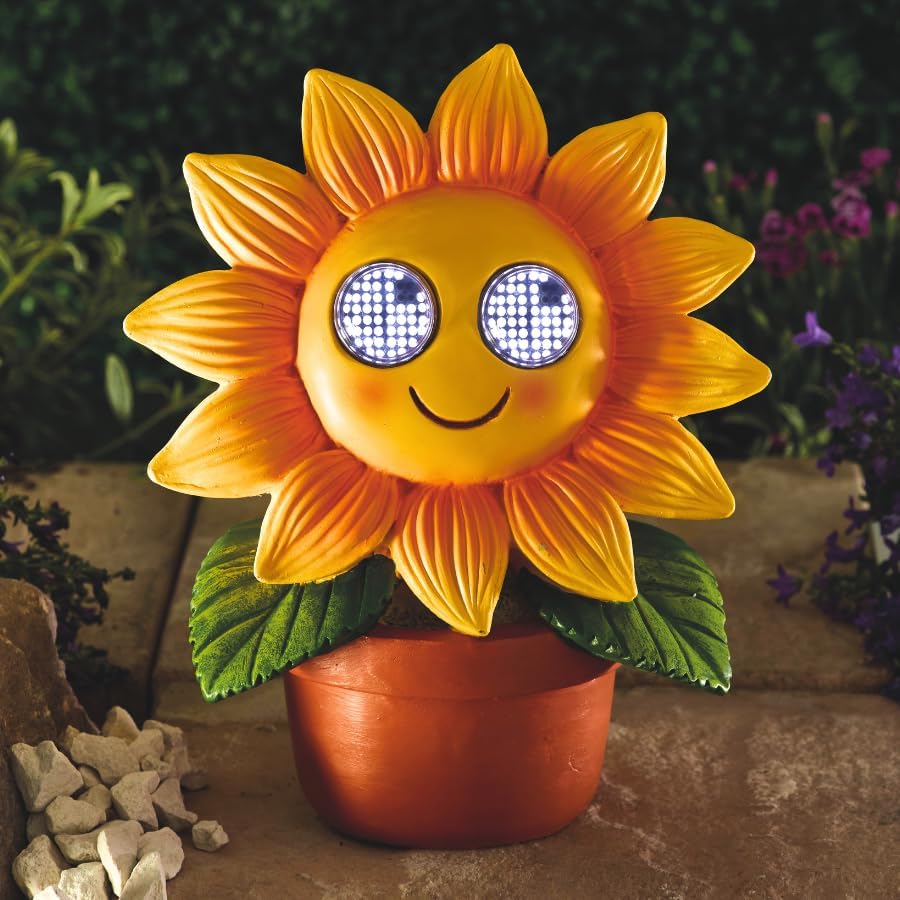 Solar sunflower garden light with animated LED