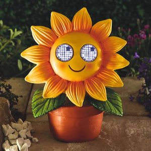Solar sunflower garden light with animated LED
