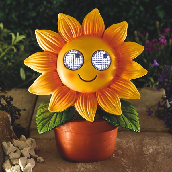 Solar sunflower garden light with animated LED