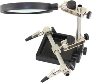 Adjustable soldering stand with crocodile clips