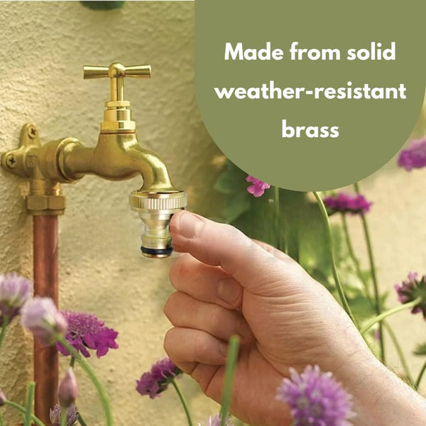 Garden hose connector for threaded taps