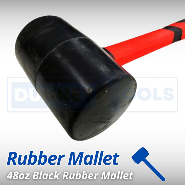 Large rubber mallet for tiling and paving projects.