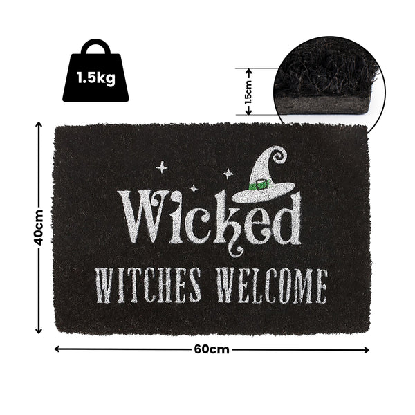 Decorative witch welcome doormat