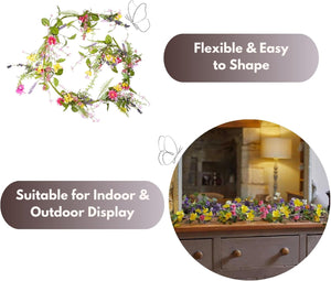Easter flower garland for indoor display