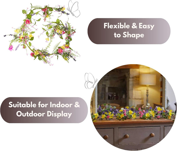 Easter flower garland for indoor display