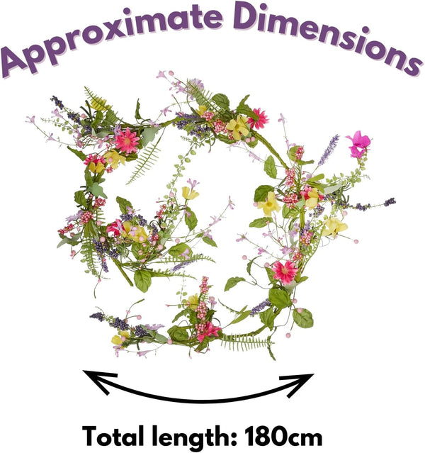 180cm artificial wildflower vine garland