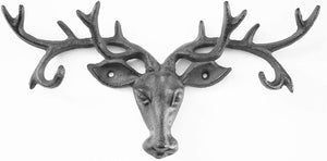Cast iron stag key holder mounted on a wall