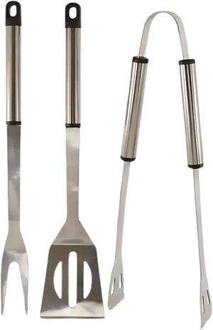 Stainless steel BBQ tool set with three utensils