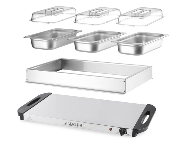 Electric food warmer with three 1.5L pans