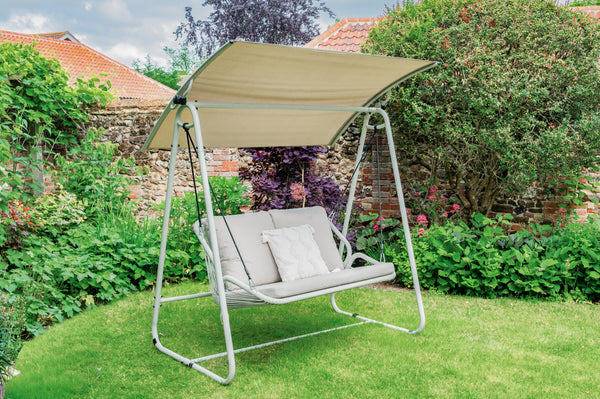Beige outdoor swing seat