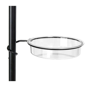 Powder-coated steel bird feeding station shown outdoors