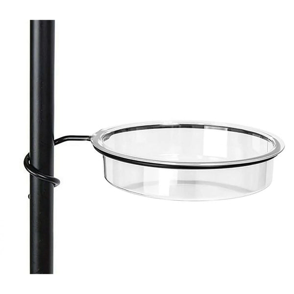 Powder-coated steel bird feeding station shown outdoors