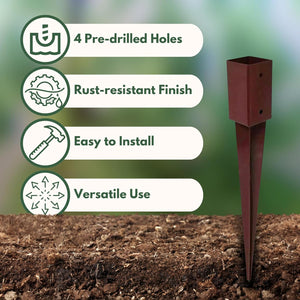 Heavy duty metal fence post ground anchors