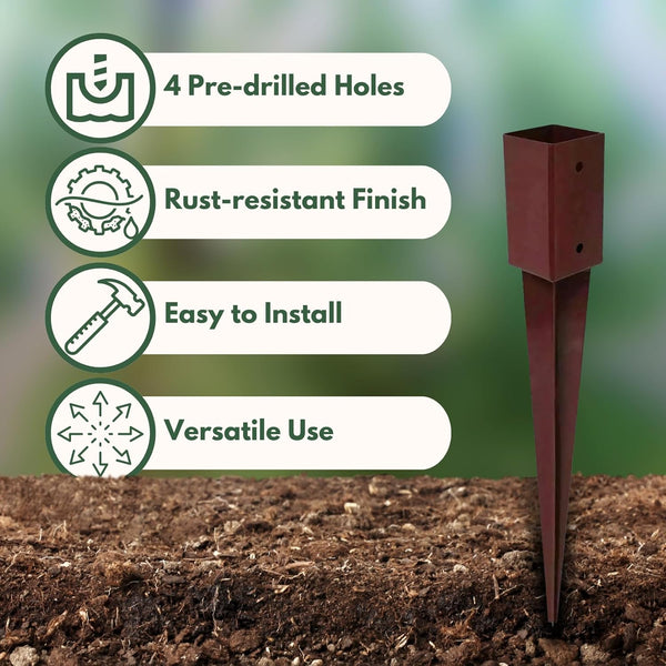 Heavy duty metal fence post ground anchors