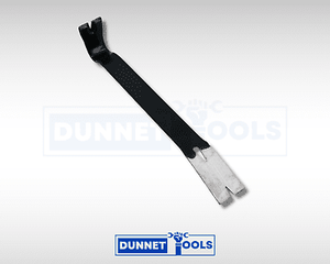 Heavy duty steel pry bar shown from side