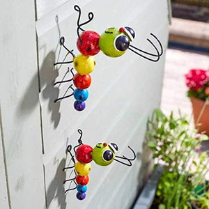 Brightly coloured outdoor garden wall art