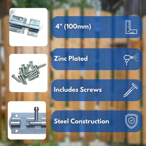 rust resistant door bolt for indoor and outdoor use