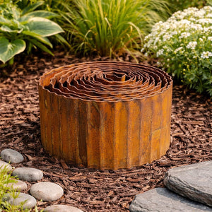 Rust effect flower bed border