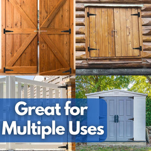 Outdoor gate hinges for sheds and garages