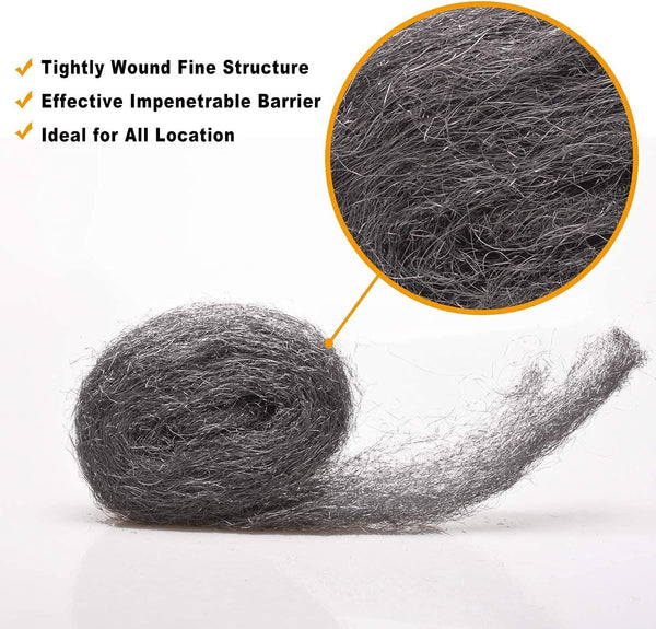 DIY rodent proofing steel wool rolls