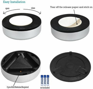 Compact battery powered cupboard light.