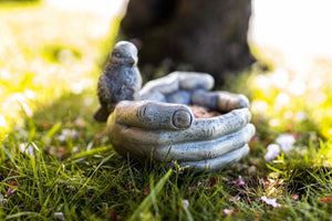 Outdoor polyresin bird bath ornament
