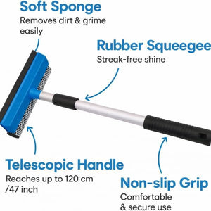 Telescopic window wiper for indoor cleaning