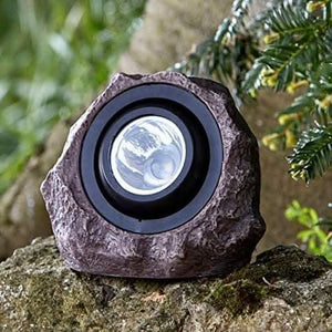 Super bright solar rock effect garden spotlight
